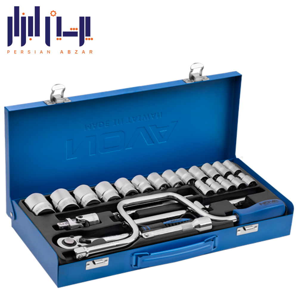 جعبه بکس 1/2 اینچ 24 پارچه نوا مدل 7001