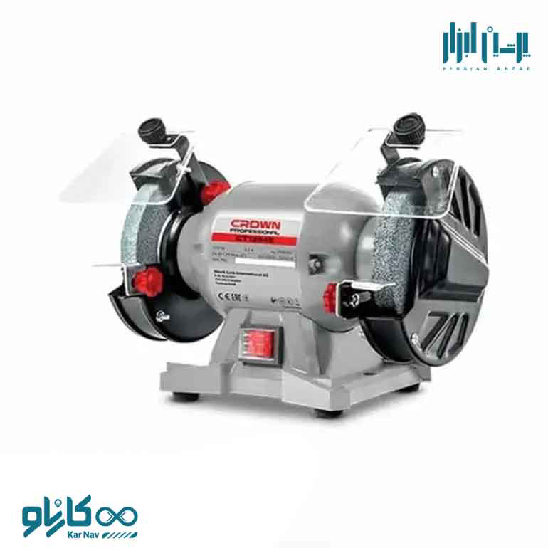 چرخ سنباده سنگ رومیزی دو طرفه 125 میلی متر 170 وات کرون کد CT13545