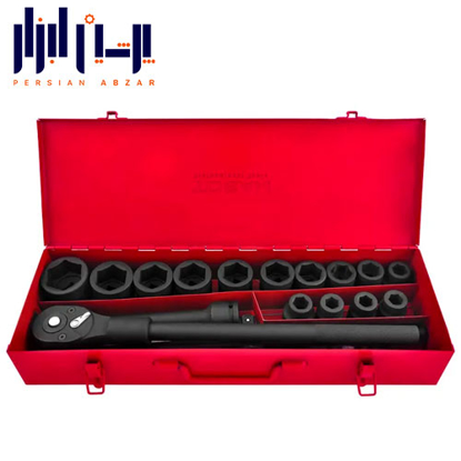 تصویر از جعبه بکس 19 پارچه فشار قوی درایو 3/4 اینچ توسن کد T3454-19L ساخت تایوان