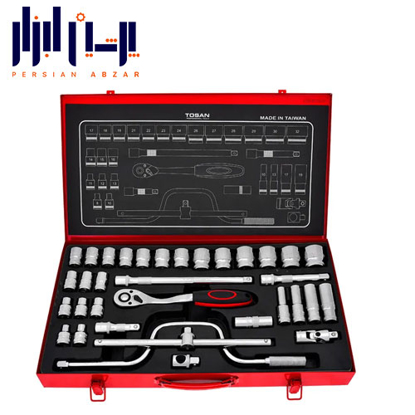 تصویر از جعبه بکس 34 پارچه درایو 1/2 اینچ توسن کد T1252-34M ساخت تایوان