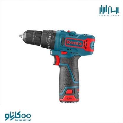تصویر از کیت دریل پیچ گوشتی چکشی شارژی 12 ولت رونیکس کد 8101K