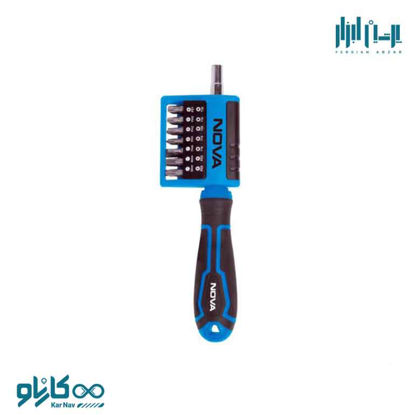 تصویر از ست بیت و بکس 15 پارچه با دسته پیچ گوشتی نوا کد 1342