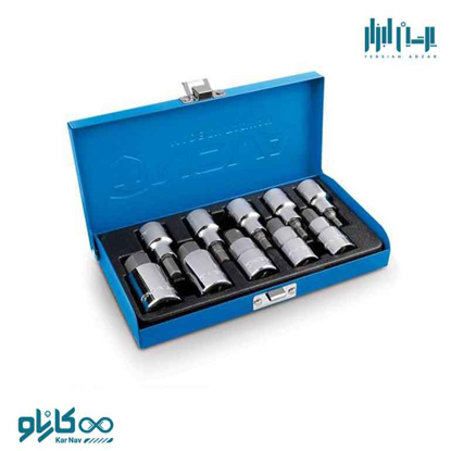 تصویر از جعبه بکس 1/2 درایو 10 پارچه آلنی شش گوش نوا کد 7004
