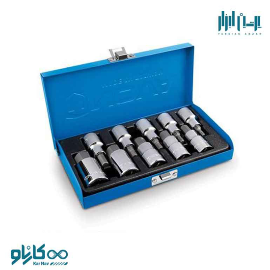 تصویر از جعبه بکس 1/2 درایو 10 پارچه آلنی شش گوش نوا کد 7004
