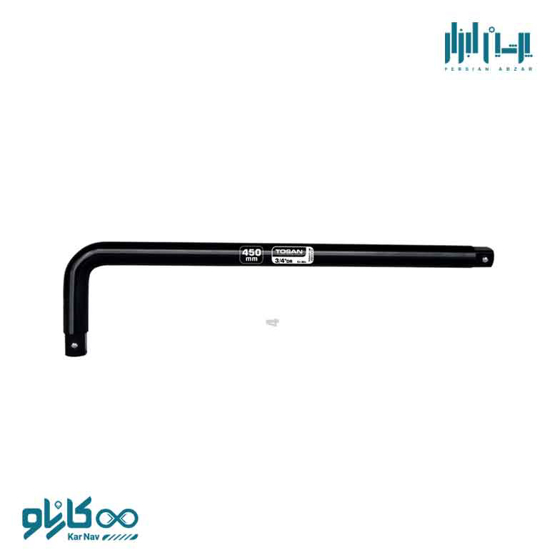 تصویر از دسته بکس L سایز 45سانتی متر (18 اینچ) بکس فشار قوی درایو 3/4 اینچ توسن کد TI3473-18