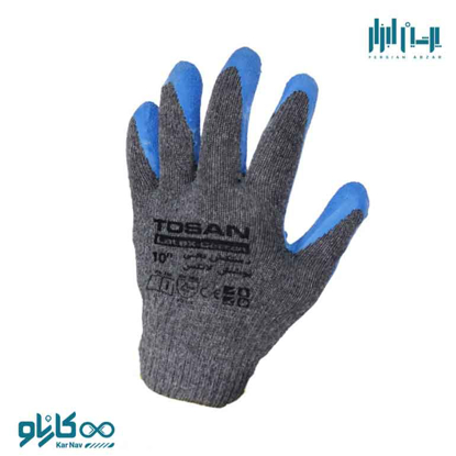 تصویر از دستکش صنعتی نخی لاتکس ضد برش توسن کد  TDP-CL10N