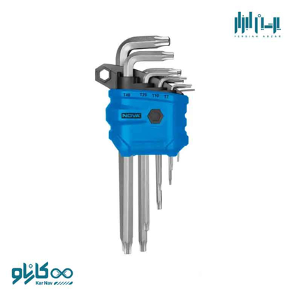 تصویر از ست آلن ستاره ای 9 عددی نوا سایز استاندارد کد 1162