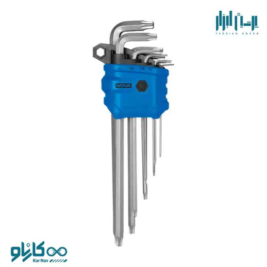 تصویر از ست آلن ستاره ای 9 عددی سایز فوق بلند نوا کد 1164