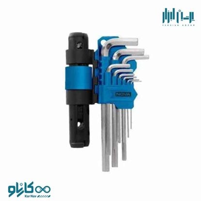 تصویر از ست آلن شش گوش 9 عددی سایز بلند با دسته T نوا کد 1159