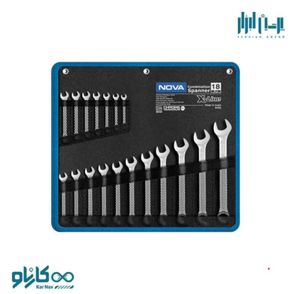 تصویر از آچار یک سر رینگ ست 18 عددی کیفی سری X-Line نوا کد 9433