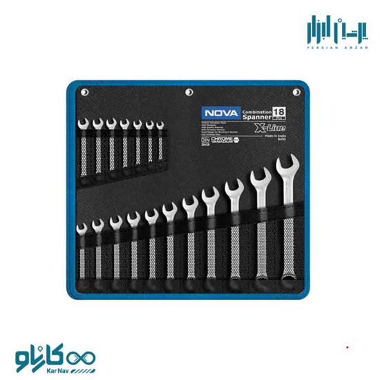 تصویر از آچار یک سر رینگ ست 18 عددی کیفی سری X-Line نوا کد 9433