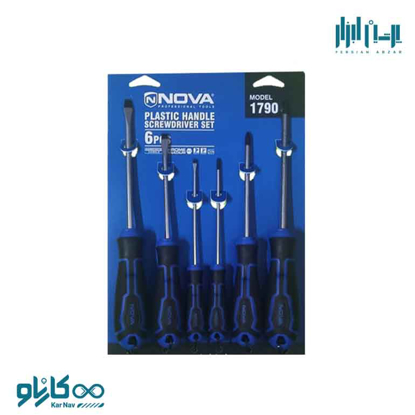 تصویر از ست پیچ گوشتی دسته پلاستیکی 6 عددی نوا کد 1790