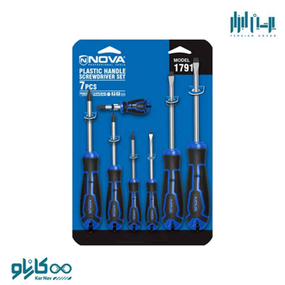 تصویر از ست پیچ گوشتی دسته پلاستیکی 7 عددی نوا کد 1791