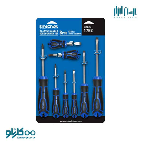 تصویر از ست پیچ گوشتی دسته پلاستیکی 8 عددی نوا کد 1792