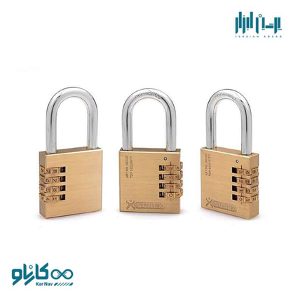 تصویر از قفل آویز برنجی رمزی سانکس سایز 50 و 60 مدل SS303