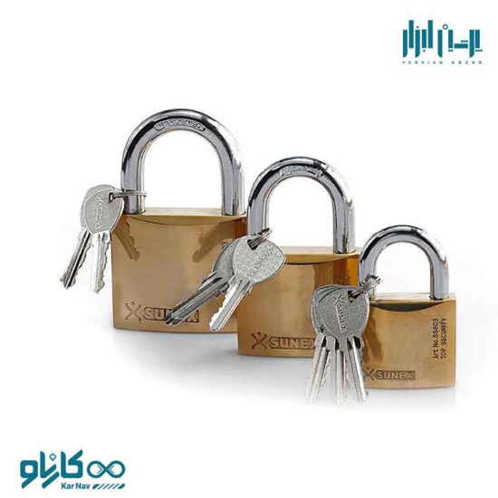 تصویر از قفل آویز تمام برنجی سانکس سایز 50 و 63 مدل SS603