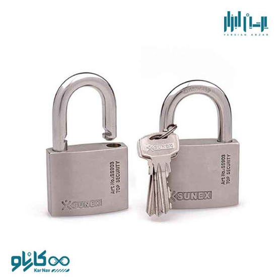 تصویر از قفل آویز استیل سانکس سایز 50 و 60 مدل SS903