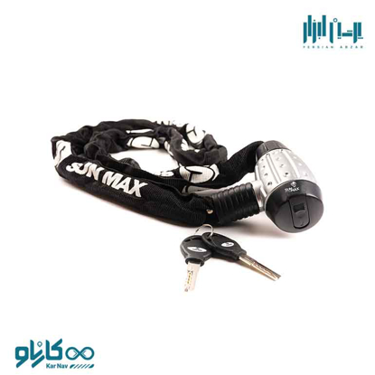 تصویر از قفل زنجیری موتورسیکلت سایز 6*150 سان مکس کد 2415